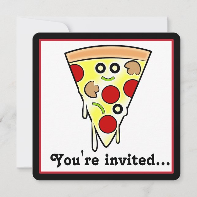 Invitation Fête de la pizza d'anniversaire (Devant)