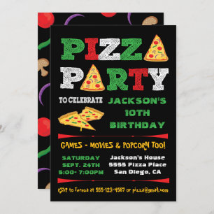 Invitation Fête de la Pizza Slice