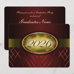 Invitation Fête de la promotion 2026 Marron et Or