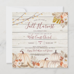 Invitation Fête de la récolte en bois, Fête d'automne, Commun