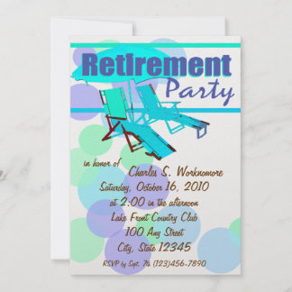 Invitation Fête de la retraite / Chaises longues