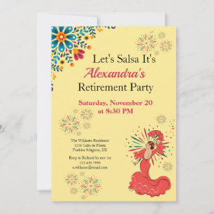 Invitation Fête de la retraite des femmes Salsa Mexicaine Tro