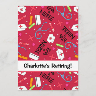 Invitation Fête de la retraite des infirmières Rouge