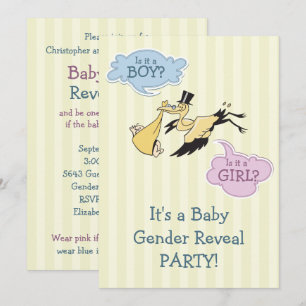 Invitation Fête de la révélation de genre pour les bébés de S
