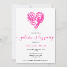 Invitation Fête de la Saint-Galentin Coeur rose