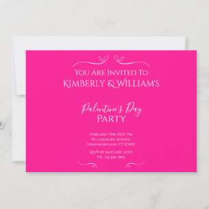 Invitation Fête de la Saint-Palentin rose-chaud moderne
