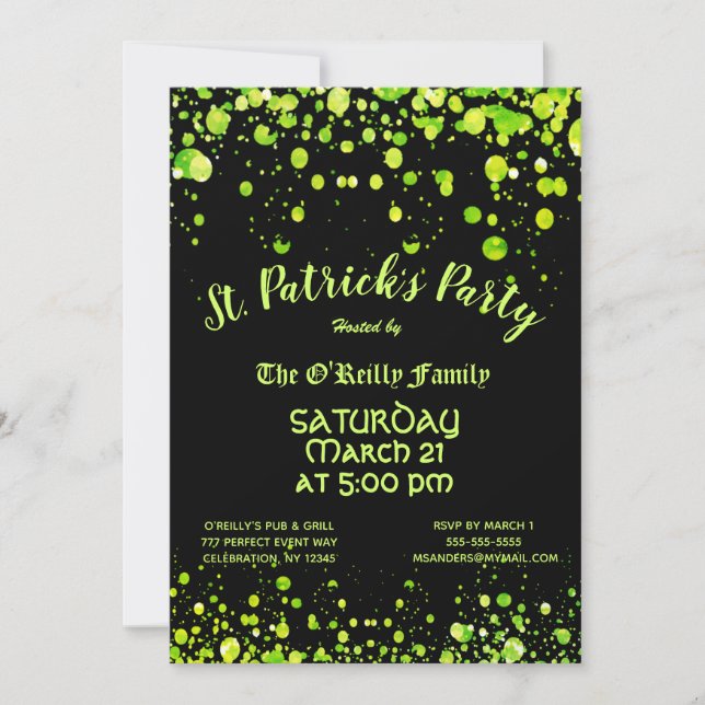 Invitation Fête de la Saint Patrick (Devant)