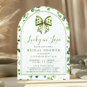 Invitation Fête de la Saint-Patrick Arc en Satin Vert Mariage