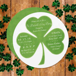 Invitation Fête de la Saint-Patrick du Shamrock lunatique