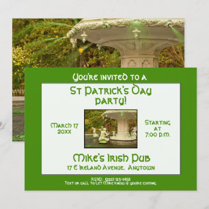 Invitation Fête de la Saint-Patrick, fontaine Forsyth, Savann