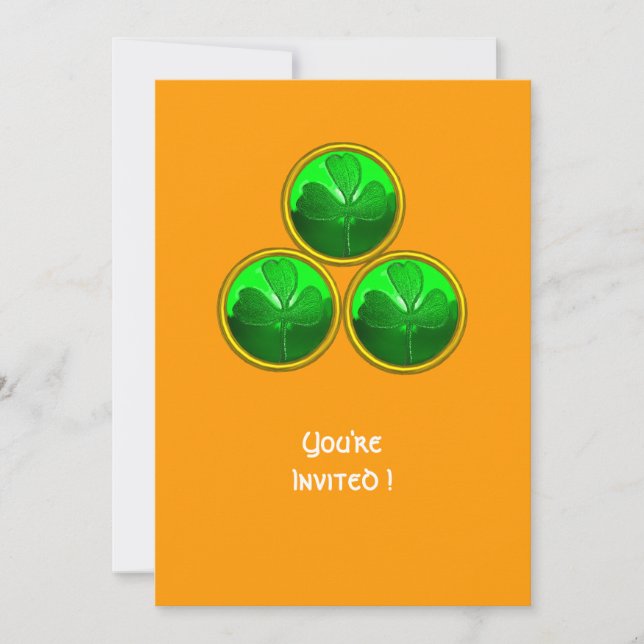 INVITATION FÊTE DE LA SAINT-PATRICK TRÉFLE TRINITÉ (Devant)