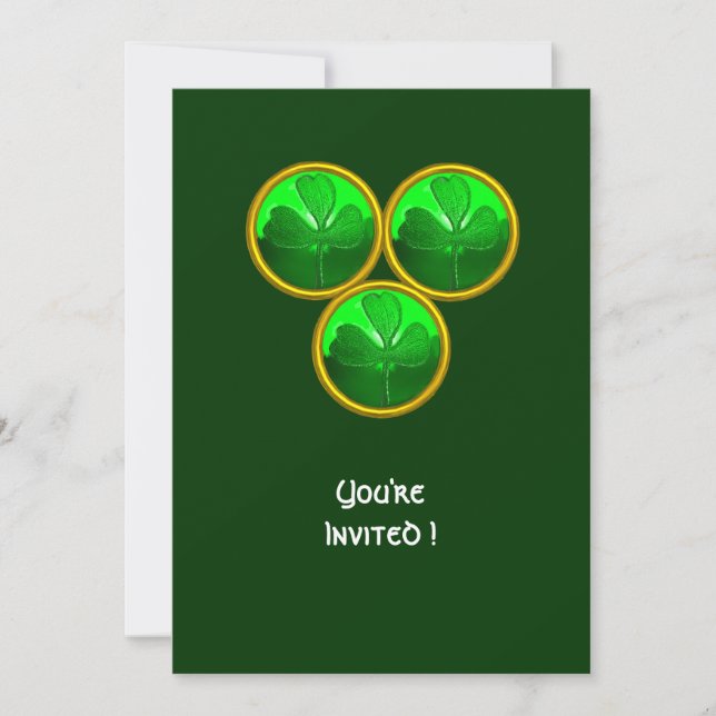 INVITATION FÊTE DE LA SAINT-PATRICK TRÉFLE TRINITÉ (Devant)
