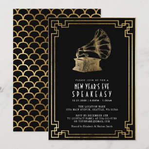 Invitation Fête de la Saint-Sylvestre Art Déco des années 192