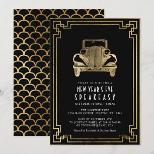 Invitation Fête de la Saint-Sylvestre Art Déco des années 192