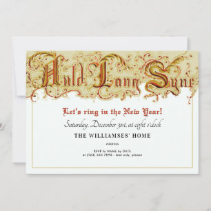 Invitation Fête de la Saint Sylvestre Auld Lang Syne Party