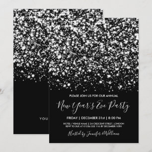Invitation Fête de la Saint-Sylvestre et du Glam noir