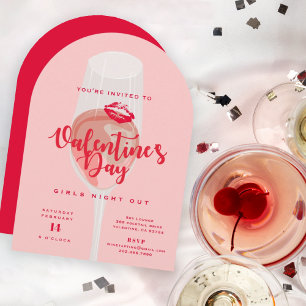 Invitation Fête de la Saint-Valentin Aquarelle rose Rosé