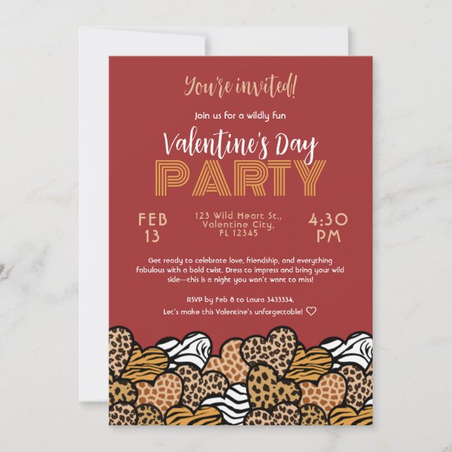 Invitation Fête de la Saint-Valentin au coeur Poster de anima (Devant)