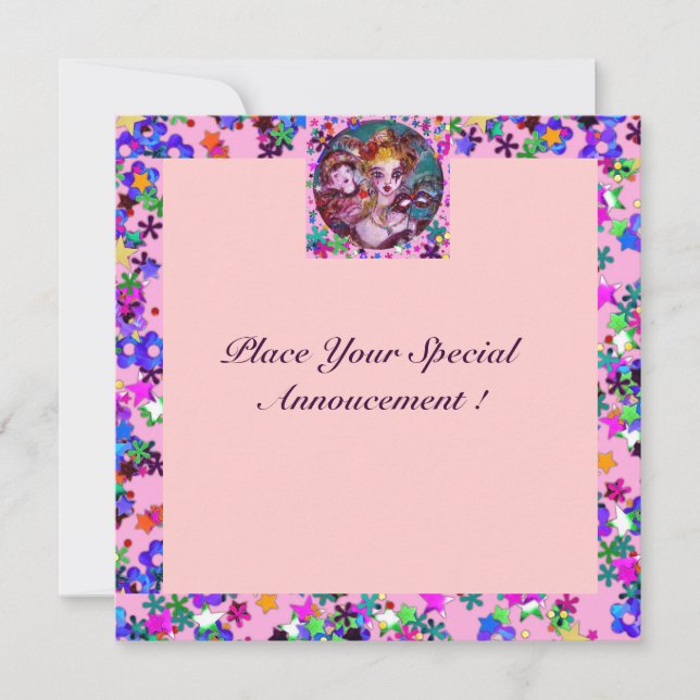 INVITATION FÊTE DE LA SAINT-VALENTIN AU MASQUE VENITIEN (Devant)