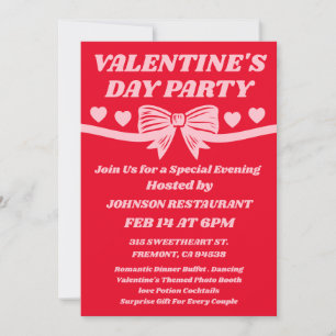 Invitation Fête de la Saint-Valentin au restaurant