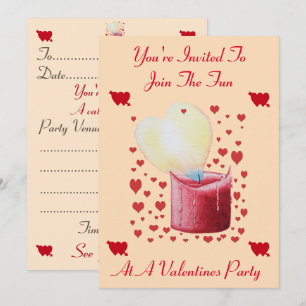 Invitation fête de la Saint-Valentin en forme de coeur