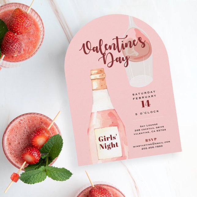 Invitation Fête de la Saint-Valentin Rosé plutôt que Roses Ro (Créateur téléchargé)