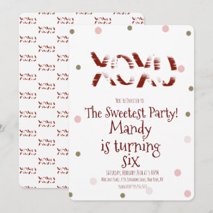 Invitation Fête de la Saint-Valentin XOXO Câlins Baisers Conf