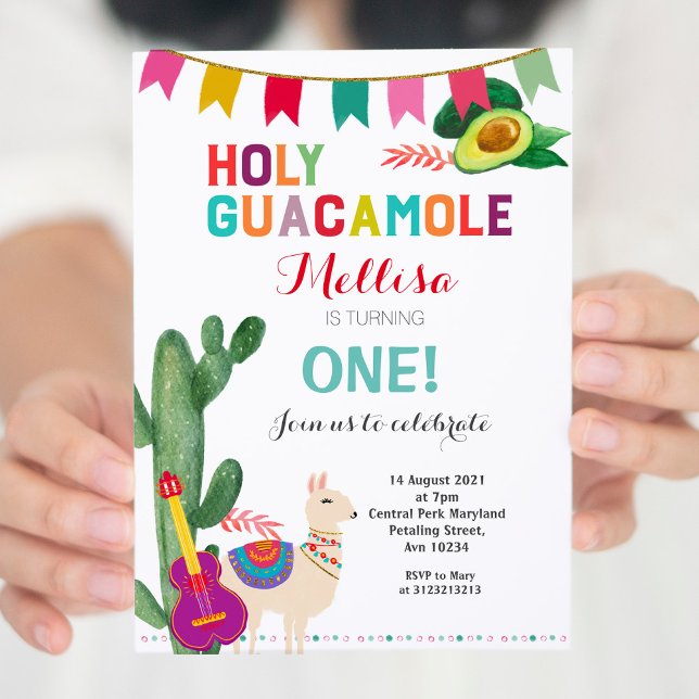 Invitation Fête de la Sainte Guacamole Fille ou garçon (Créateur téléchargé)
