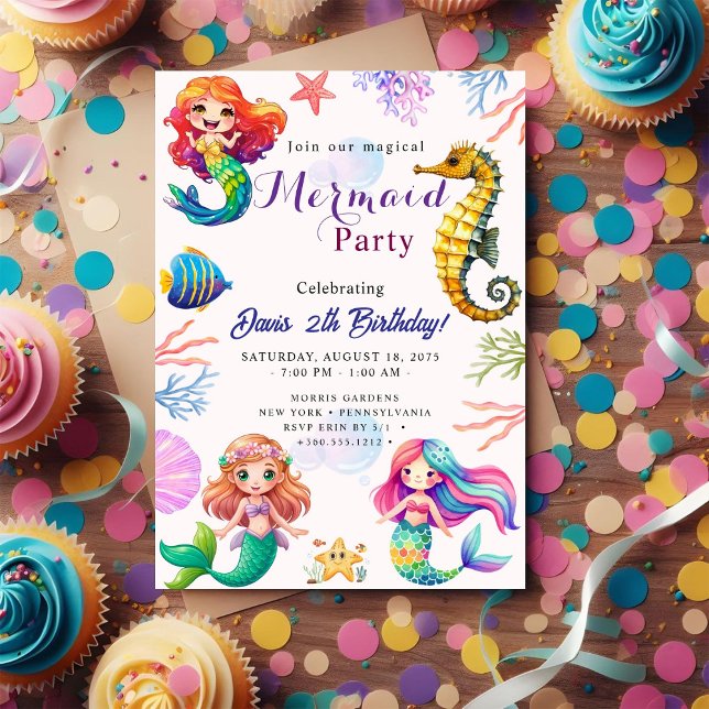 Invitation Fête de la sirène Bash (Créateur téléchargé)