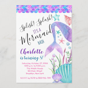 Invitation Fête de la sirène, Splish Splash
