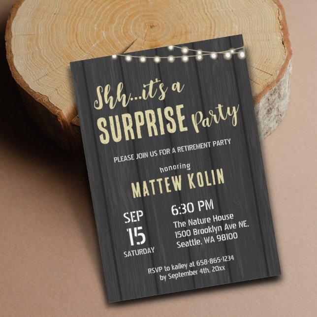 Invitation Fête de la surprise de retraite photo de lanterne  (Créateur téléchargé)