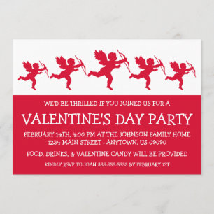 Invitation Fête de la Valétine (Rouge)