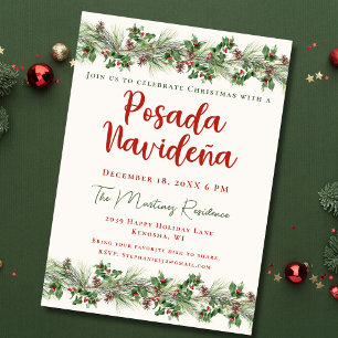 Invitation Fête de la verdure de Noël Posada Navideña mexicai