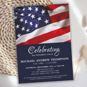 Invitation Fête de la vie commémorative du vétéran du drapeau