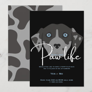 Invitation Fête de la vie de chien chiot mignonne