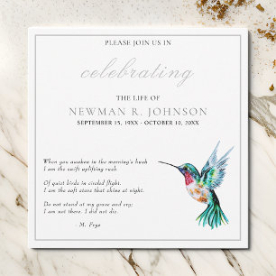 Invitation Fête de la vie des colibris d'aquarelle