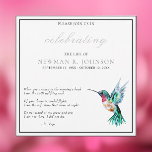 Invitation Fête de la vie des colibris d'aquarelle