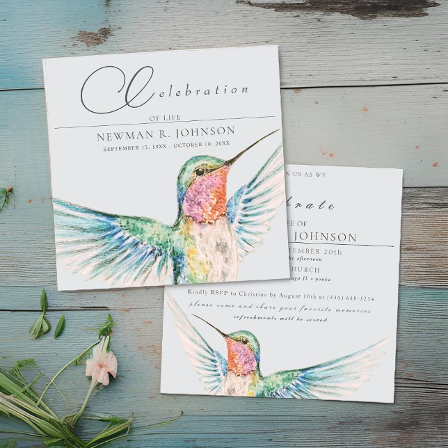 Invitation Fête de la vie des colibris d'aquarelle (Créateur téléchargé)