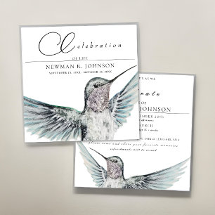 Invitation Fête de la vie des colibris d'aquarelle