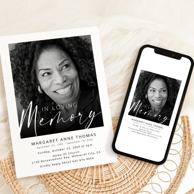 Invitation Fête De La Vie Des Funérailles Modernes (Créateur téléchargé)