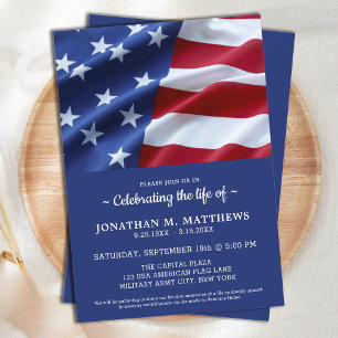 Invitation Fête De La Vie Drapeau Américain Patriotique Moder