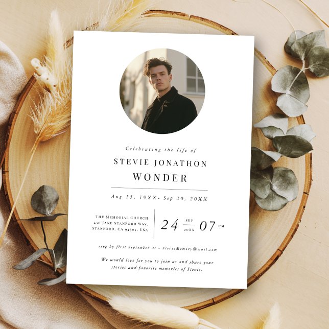 Invitation Fête de la vie Funeral Memorial Day Photo (Créateur téléchargé)