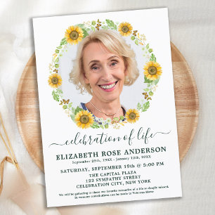 Invitation Fête De La Vie Tournesol Photo Florale