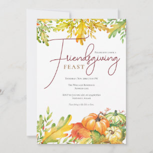 Invitation Fête de l'Ami Citrouille Thanksgiving Dîner