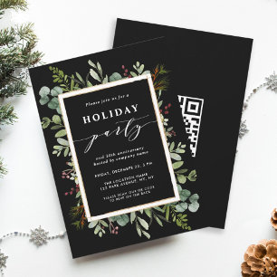 Invitation Fête de l'Anniversaire Botanique avec code QR