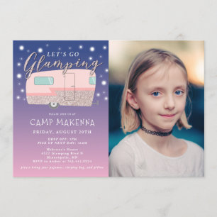 Invitation Fête de l'anniversaire de flamping Bedazzzzzzzz Ph
