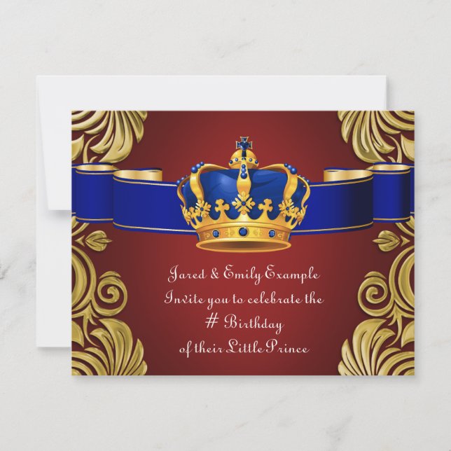 Invitation Fête de l'anniversaire de la Couronne royale (Devant)