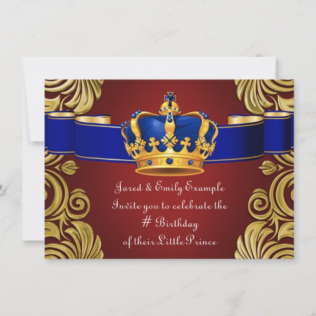 Invitation Fête de l'anniversaire de la Couronne royale (Devant)