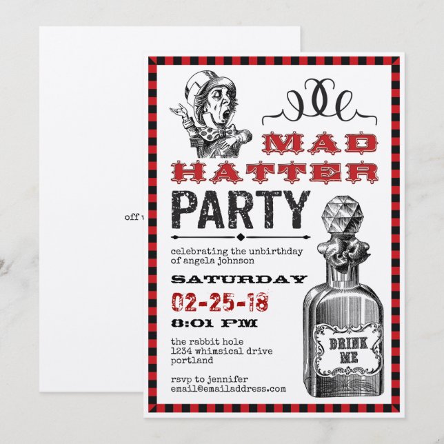 Invitation Fête de l'anniversaire de la haine (Devant / Derrière)