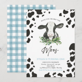 Invitation Fête de l'anniversaire de la vache Ferme du ranch 